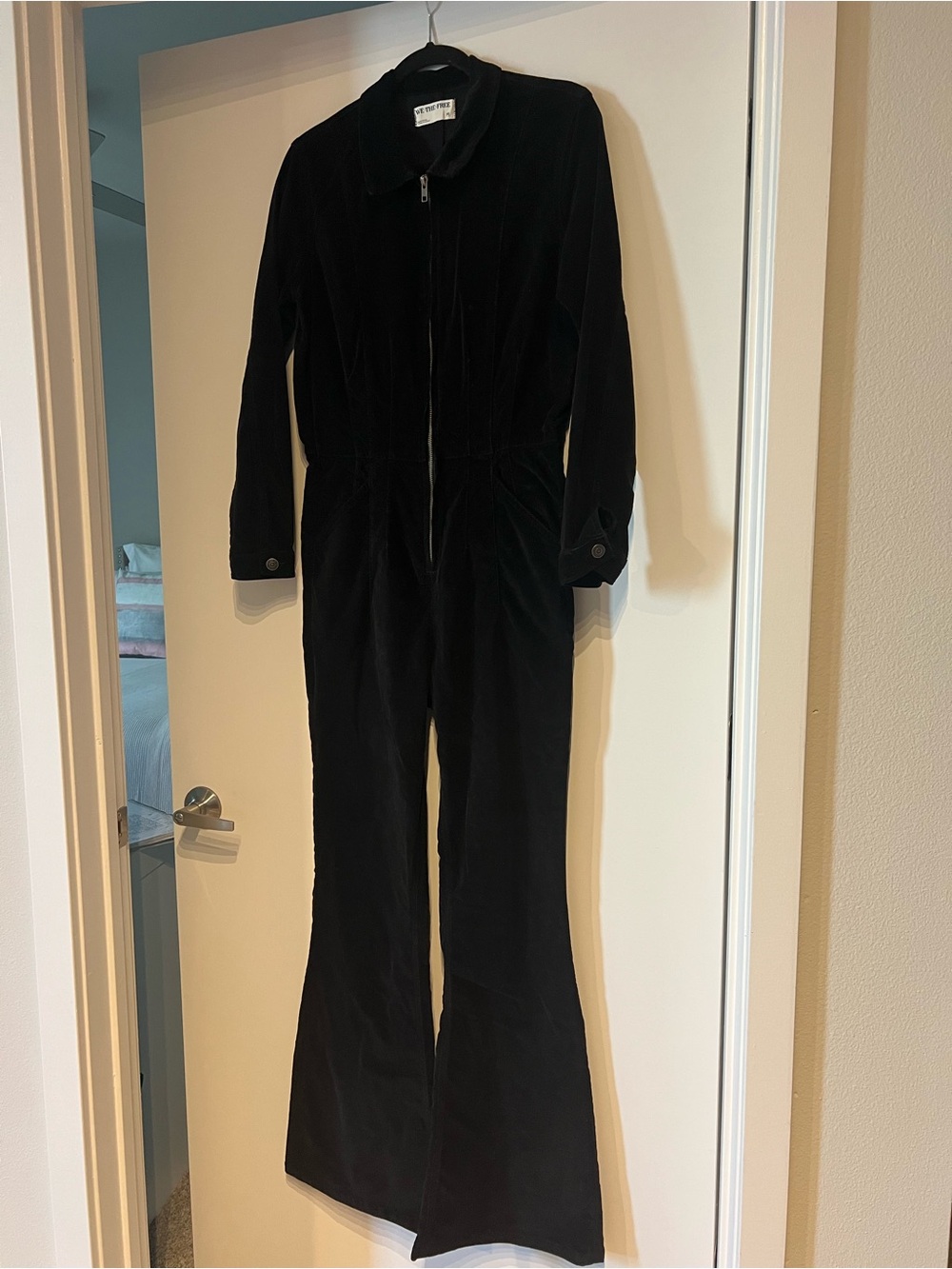 We The Free Black Velvet Jumpsuit Medium